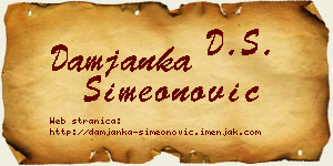 Damjanka Simeonović vizit kartica